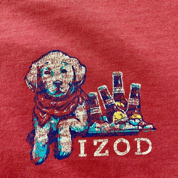 Izod Saltwater Beach Bum Graphic Tee Shirt with Dog Men's Medium - Picture 7 of 10